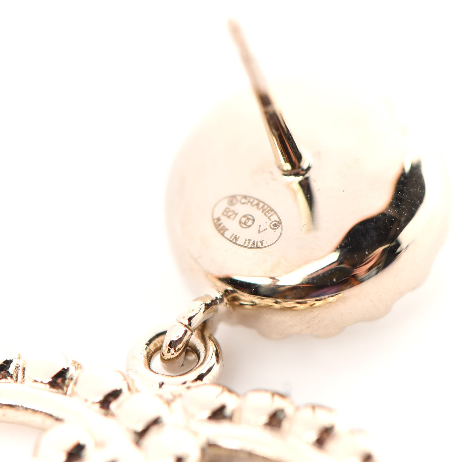 Chanel Crystal Pearl Bow-tiful CC Drop Earrings Gold 4 of 4