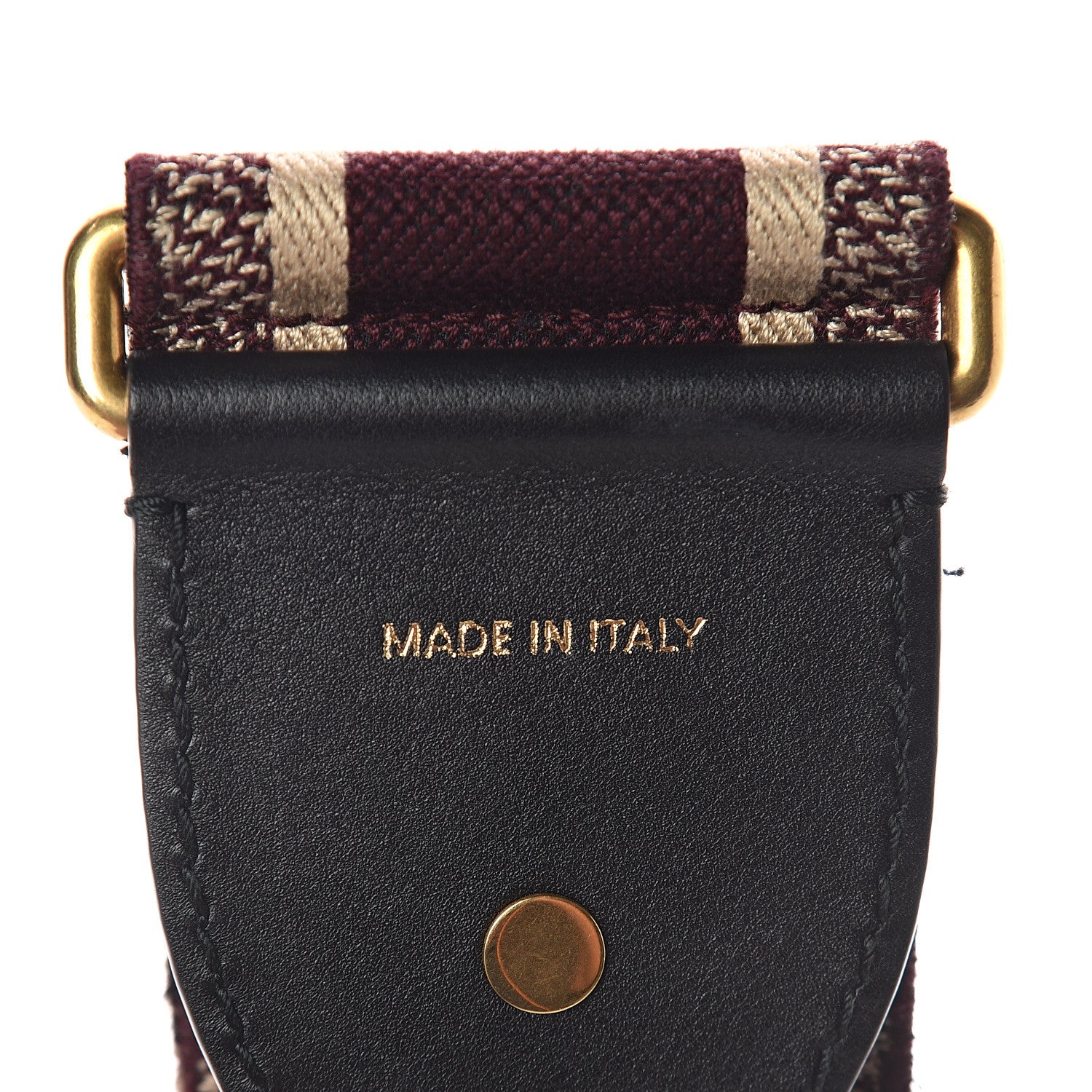 Christian Dior Canvas Embroidered Shoulder Strap Burgundy 3 of 3
