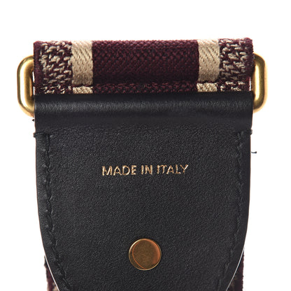 Christian Dior Canvas Embroidered Shoulder Strap Burgundy 3 of 3