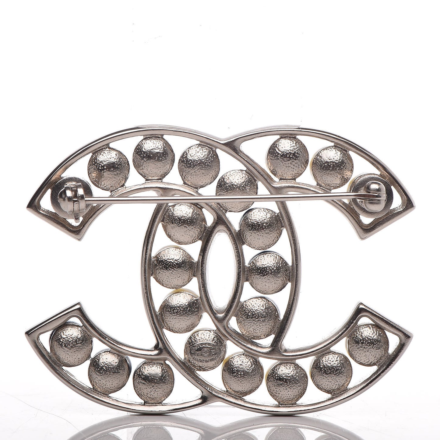 Pearl CC Brooch Blue Silver