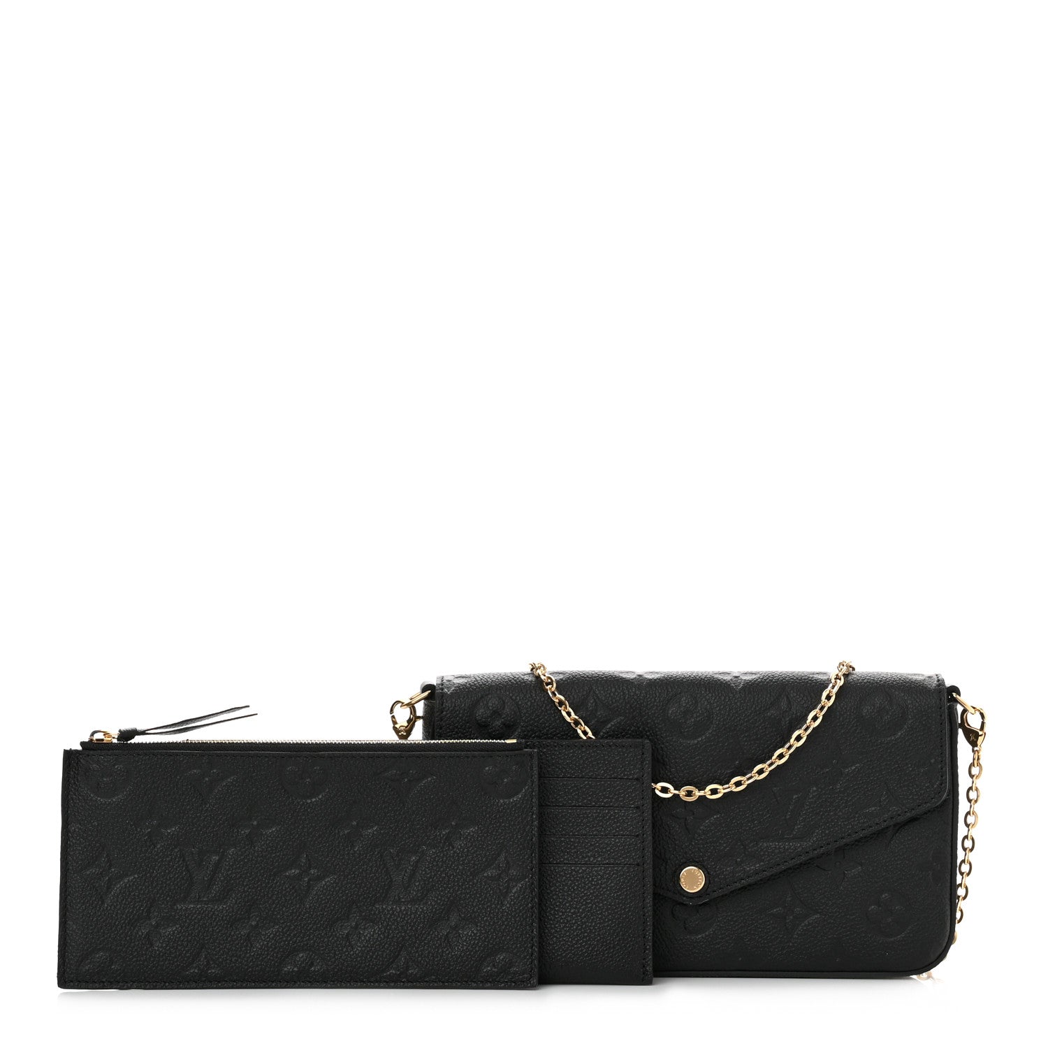 Louis Vuitton Empreinte Pochette Felicie Chain Wallet Black 1 of 11