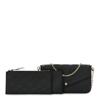 Louis Vuitton Empreinte Pochette Felicie Chain Wallet Black 1 of 11