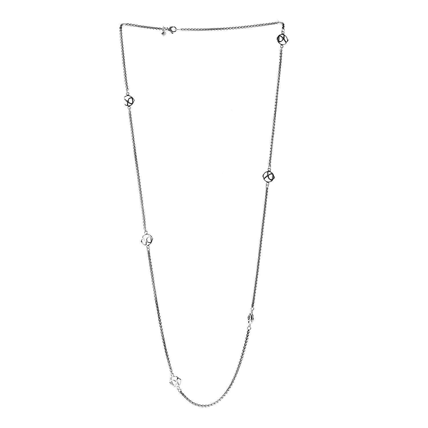 David Yurman Sterling Silver Logo Station Necklace 36" 3 of 4