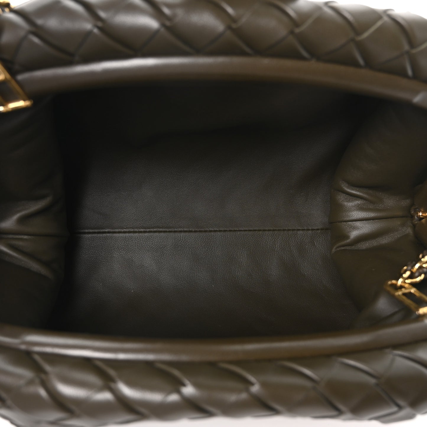 Nappa Intrecciato Teen The Lauren 1980 Clutch With Chain Kaki