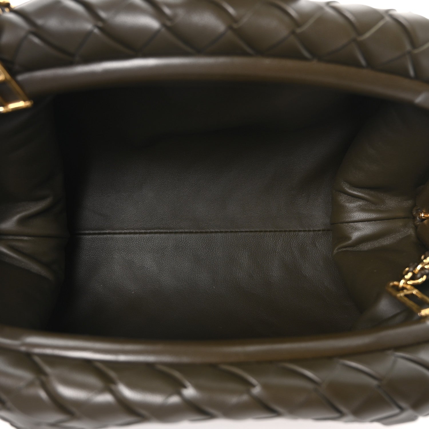 Bottega Veneta Nappa Intrecciato Teen The Lauren 1980 Clutch With Chain Kaki 5 of 9