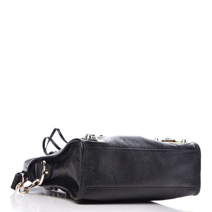Balenciaga Chevre Gold Metallic Edge Hardware Mini City Black 4 of 9
