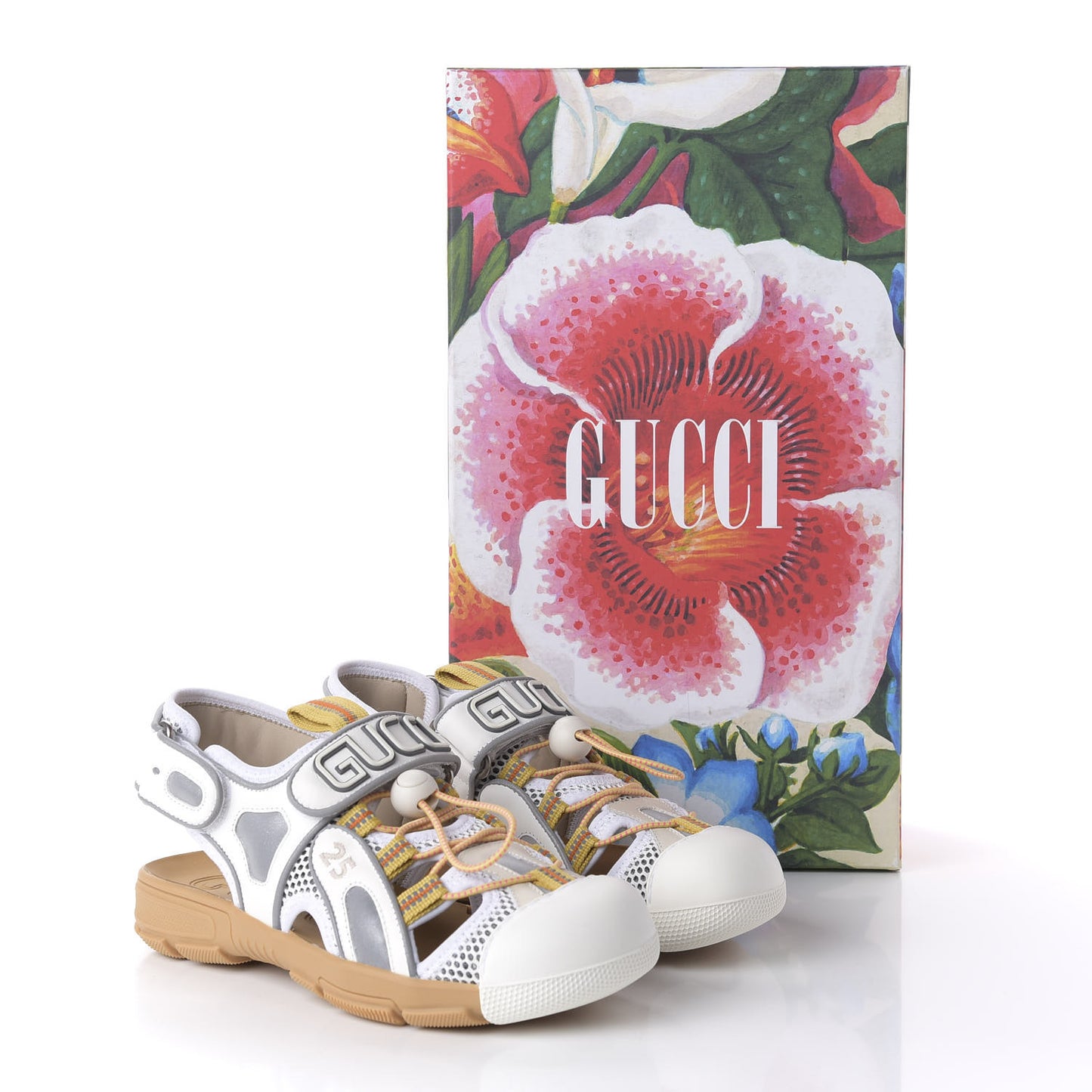 Mesh Fabric Tinsel Sport Sandals 37.5 White Silver