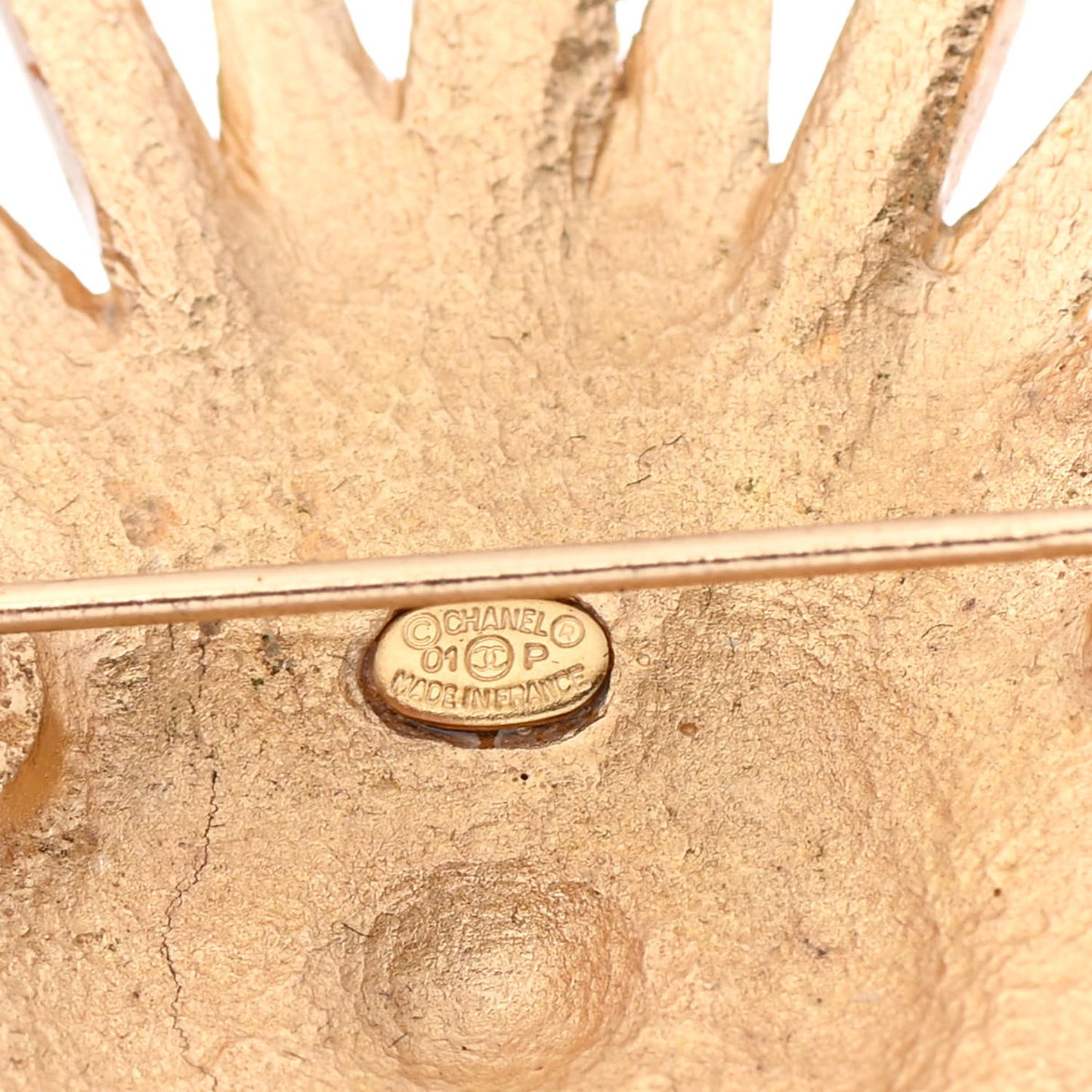 Crystal Starburst CC Brooch Gold