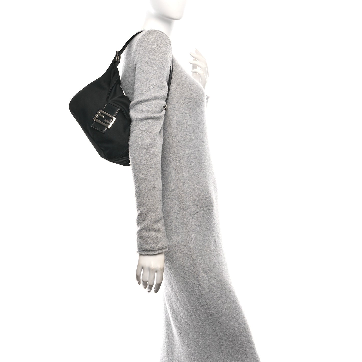 Nylon Baguette Bag Black