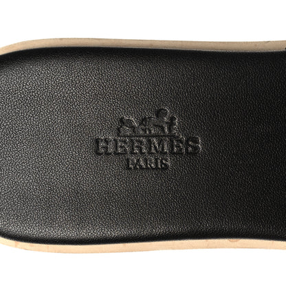 Hermes Calfskin Cork Eze 30 Sandals 38 Black 8 of 9
