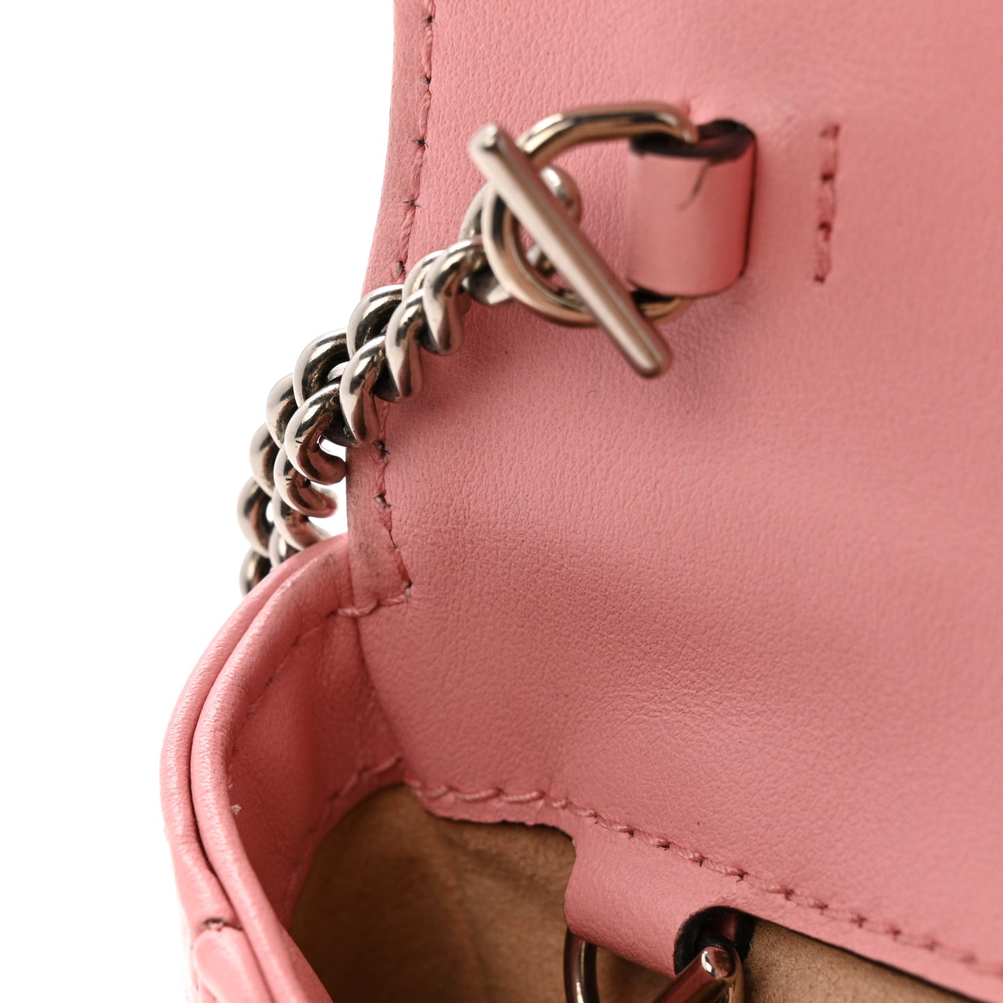 Calfskin Matelasse Super Mini GG Marmont Shoulder Bag Wild Rose Wild Rose