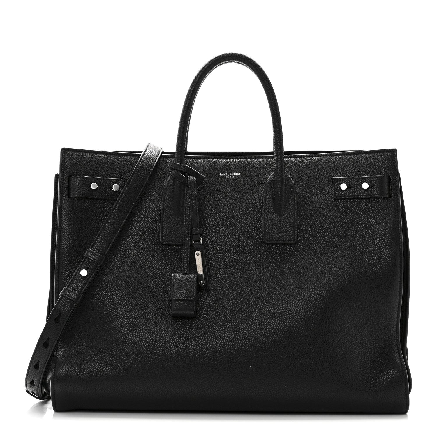 Saint Laurent Grained Calfskin Large Souple Sac De Jour Black 1 of 9