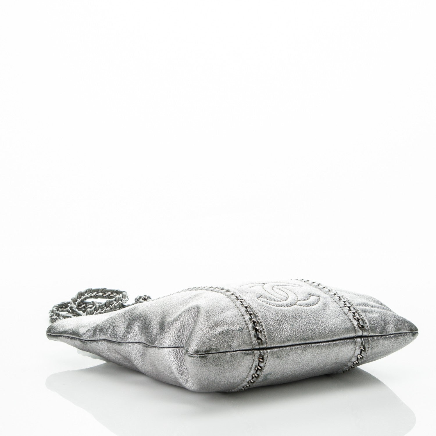Chanel Metallic Goatskin Luxe Ligne Tote Silver 4 of 7