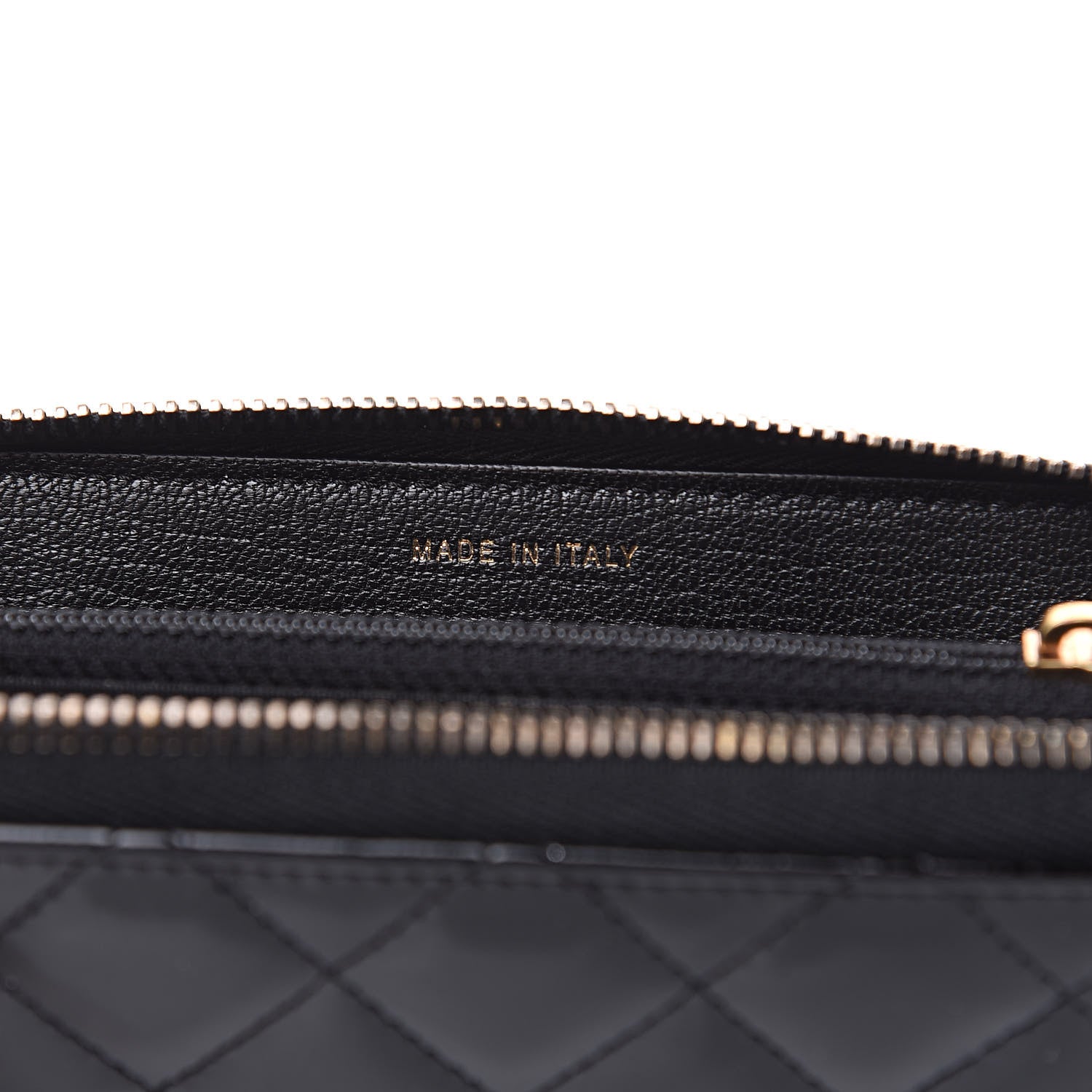 Chanel Patent Quilted Small Zip Around Wallet Black 7 of 8