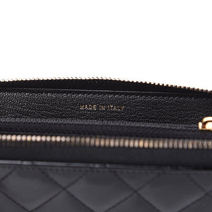 Chanel Patent Quilted Small Zip Around Wallet Black 7 of 8