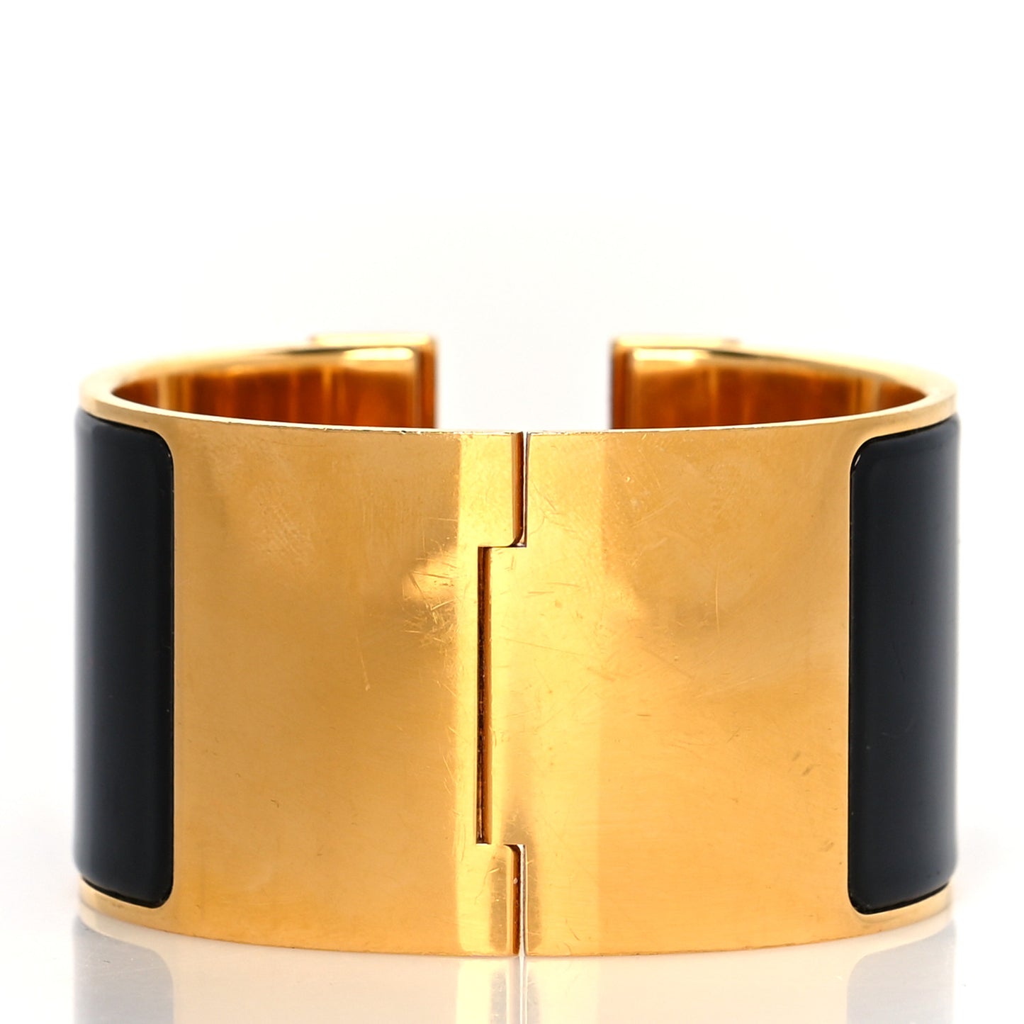 Enamel Extra Wide Clic Clac H Bracelet GM Black