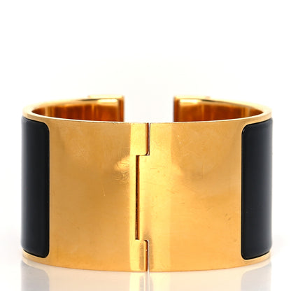 Hermes Enamel Extra Wide Clic Clac H Bracelet GM Black 3 of 6