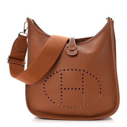 Hermes Taurillon Clemence Evelyne III PM Gold 1 of 4