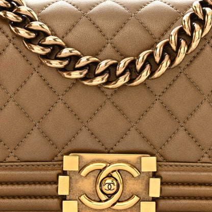 Chanel Metallic Calfskin Quilted Small Boy Flap Gold 8 of 10