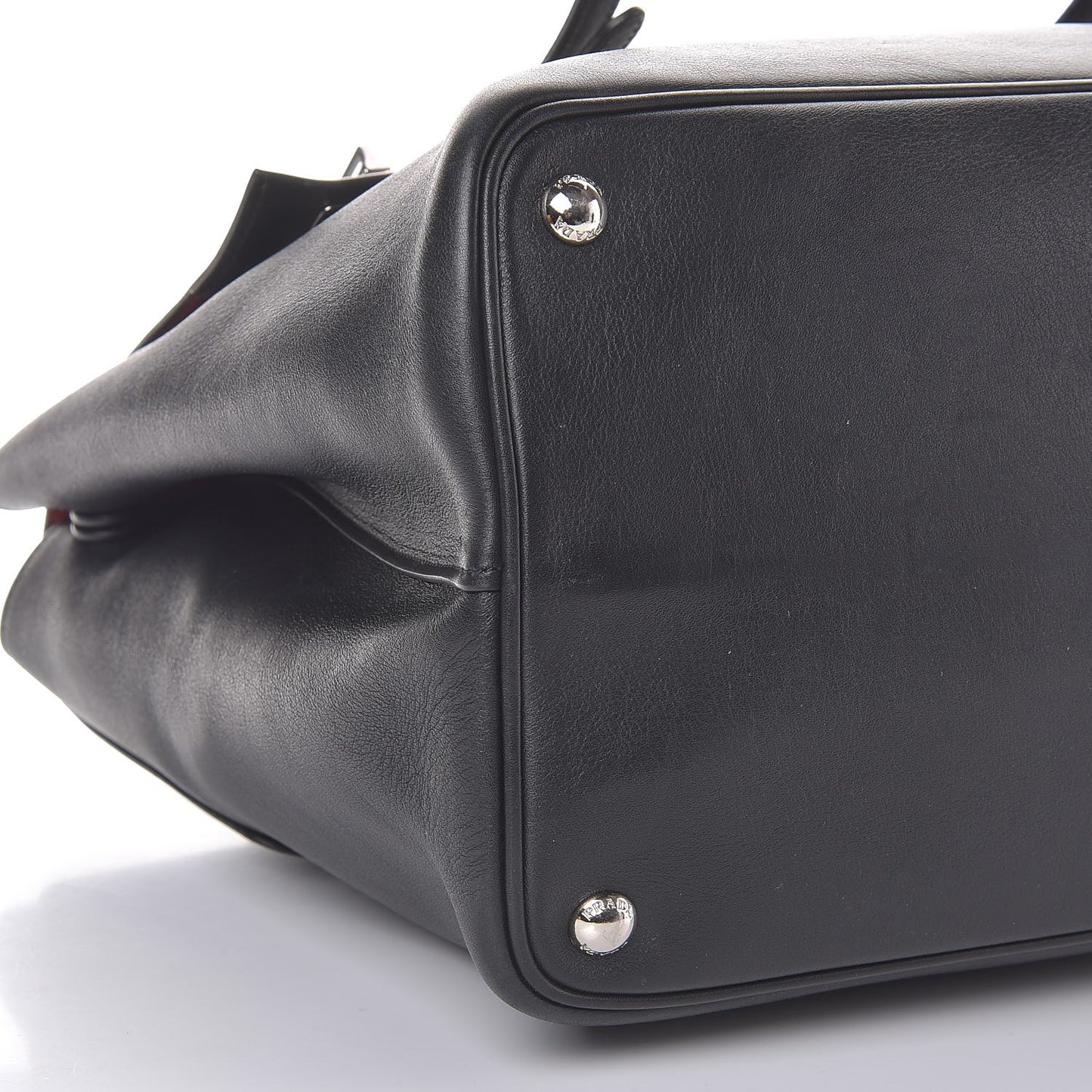 Lux Calfskin Large Convertible Top Handle Tote Black