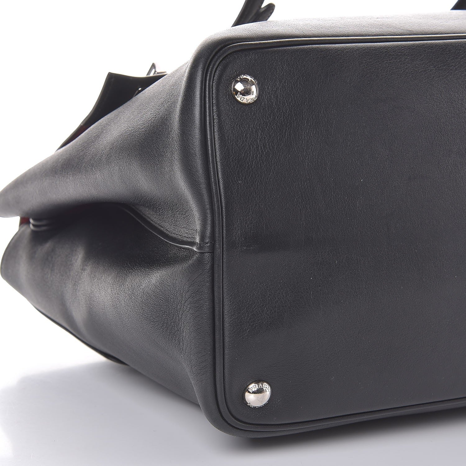Prada Lux Calfskin Large Convertible Top Handle Tote Black 17 of 17