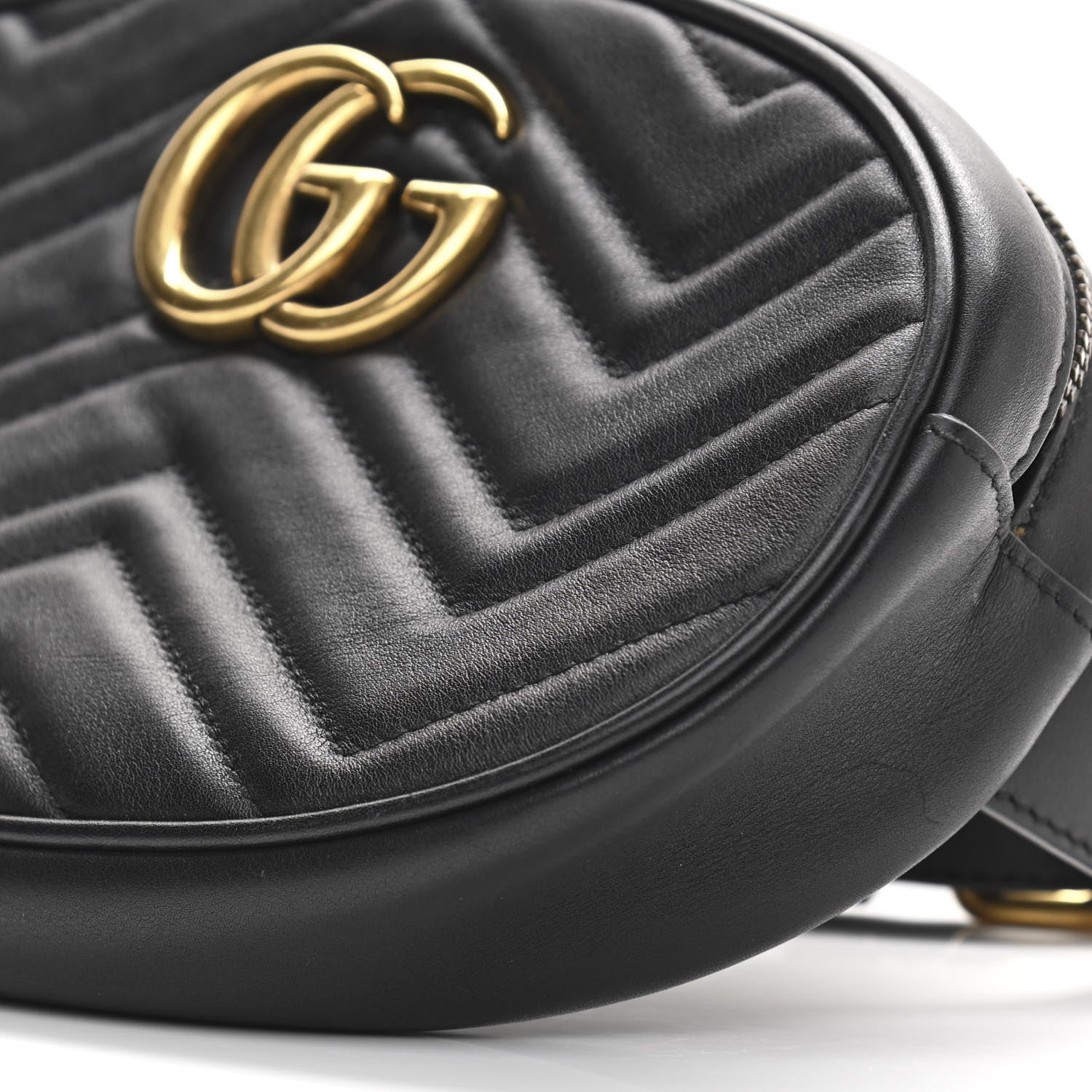 Gucci Calfskin Matelasse GG Marmont Belt Bag 95 38 Black 10 of 10
