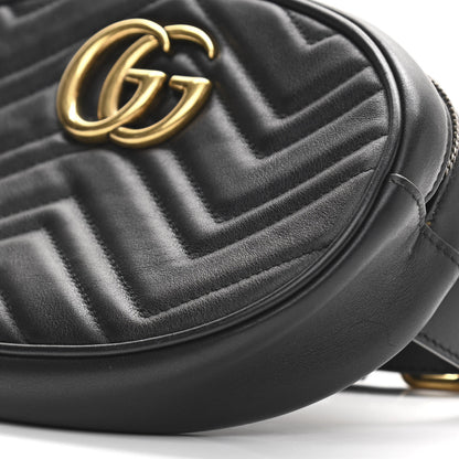 Gucci Calfskin Matelasse GG Marmont Belt Bag 95 38 Black 10 of 10