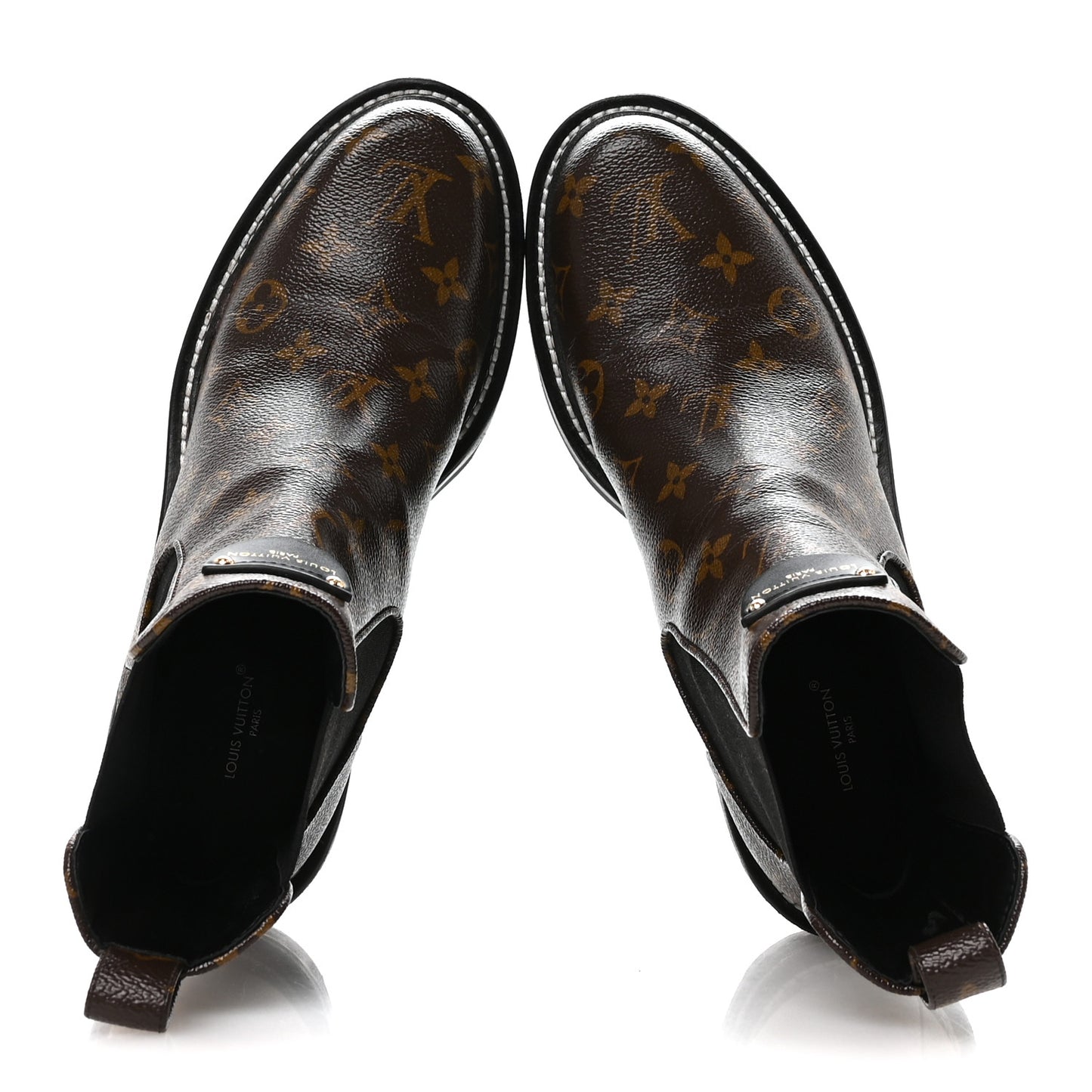 Patent Monogram LV Beaubourg Ankle Boots 41 Black