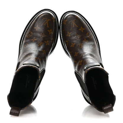 Louis Vuitton Patent Monogram LV Beaubourg Ankle Boots 41 Black 2 of 8