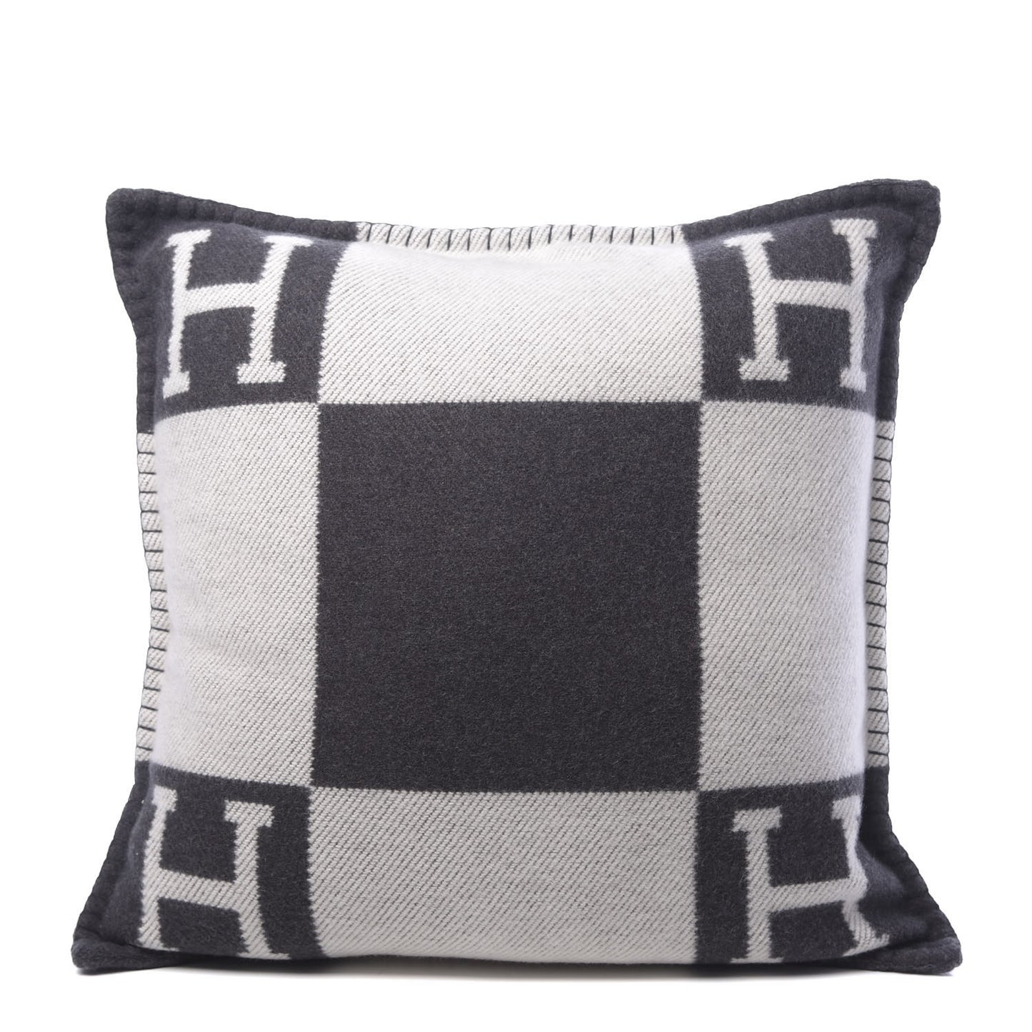 Wool Cashmere Avalon Pillow PM Ecru Gris Fonce
