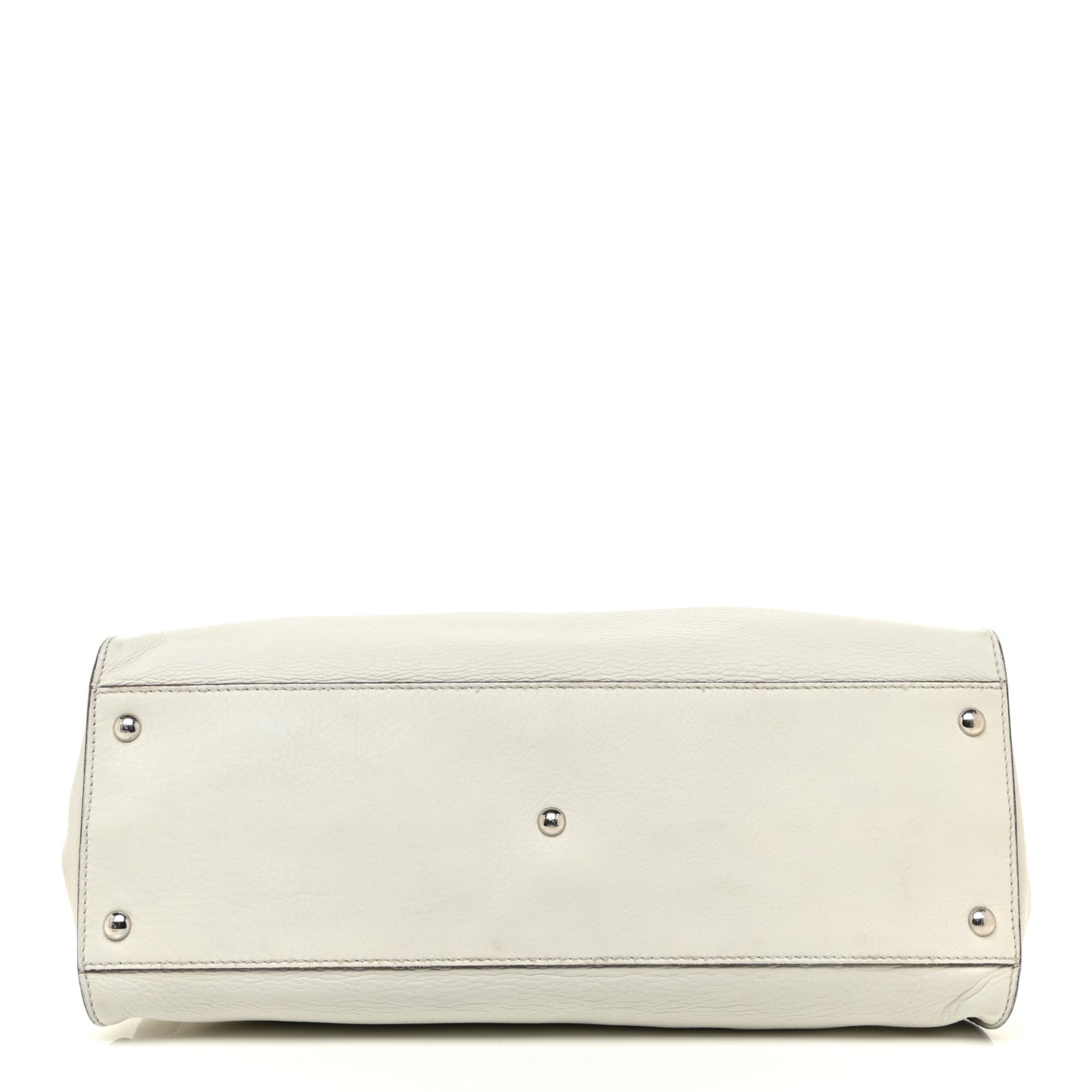 Calfskin Fur Monster Eyes Large Peekaboo Iconic Satchel White
