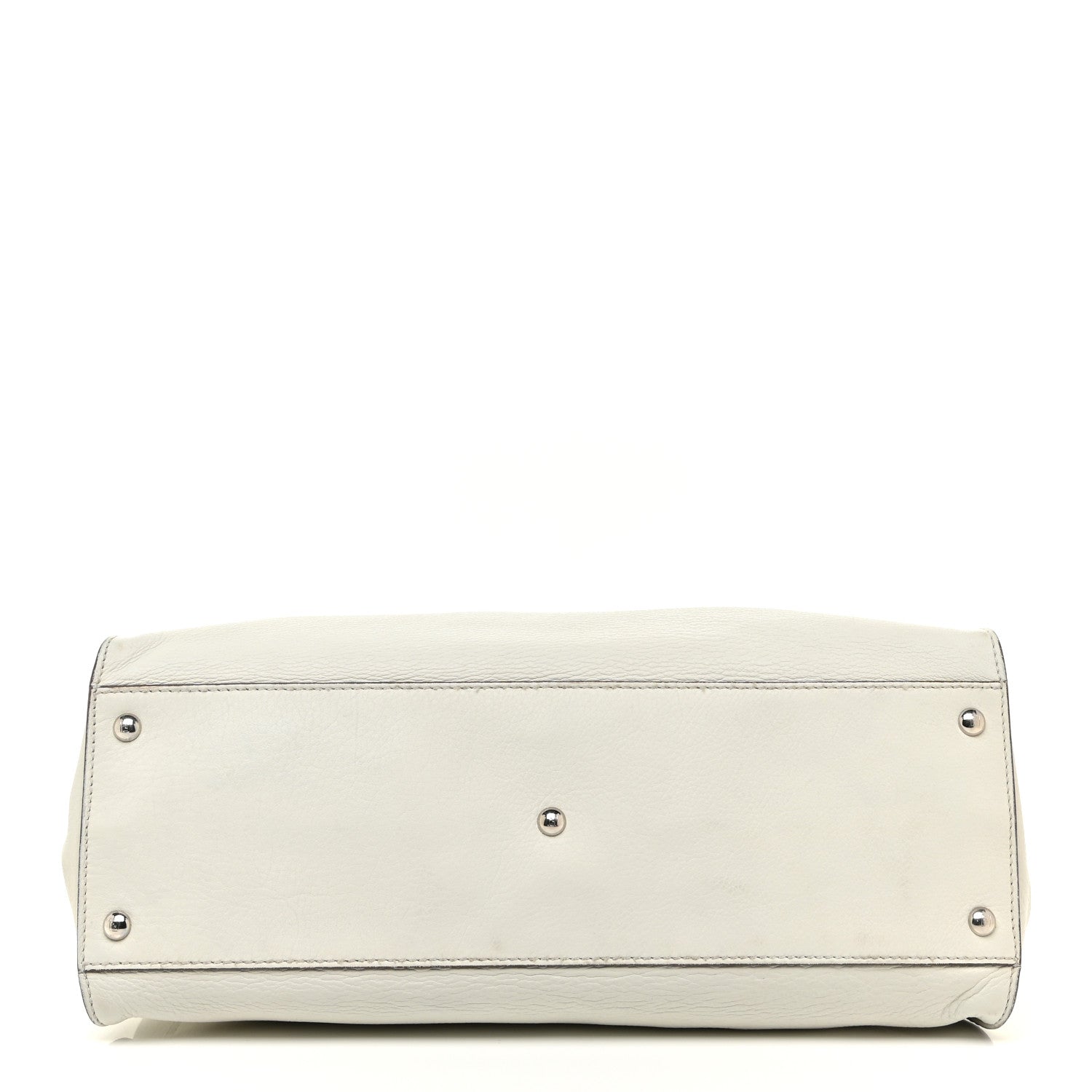 Fendi Calfskin Fur Monster Eyes Large Peekaboo Iconic Satchel White 16 of 27
