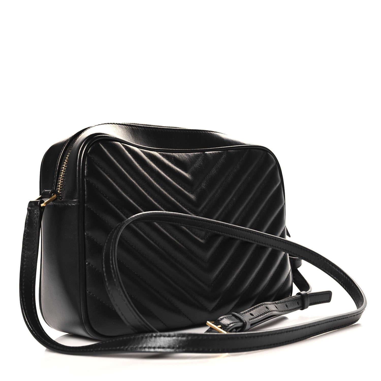 Saint Laurent Calfskin Matelasse Monogram Lou Camera Bag Black 3 of 11