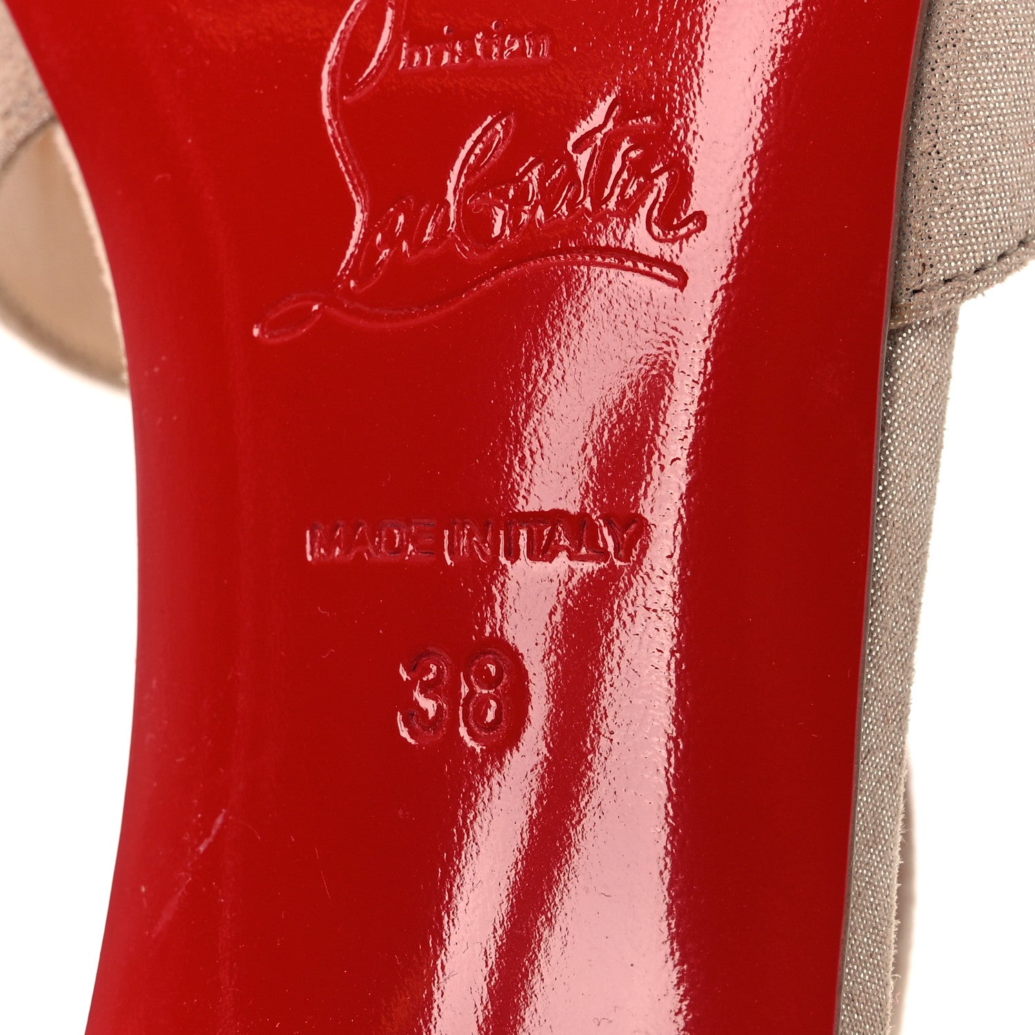 Christian Louboutin Iridescent Veau Velours Catchy One 100 Pumps 38 Nude 8 of 15