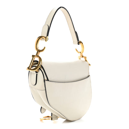 Christian Dior Grained Calfskin Mini Saddle Bag White 3 of 12