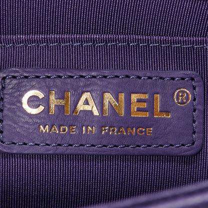 Chanel Caviar Chevron Quilted Small Boy Flap Purple 6 of 11