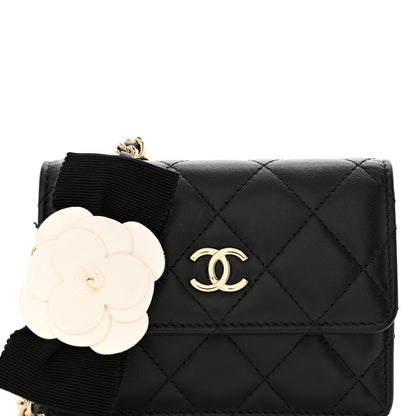 Chanel Lambskin Quilted My Chanel Lady Card Holder On Chain Black 9 of 12