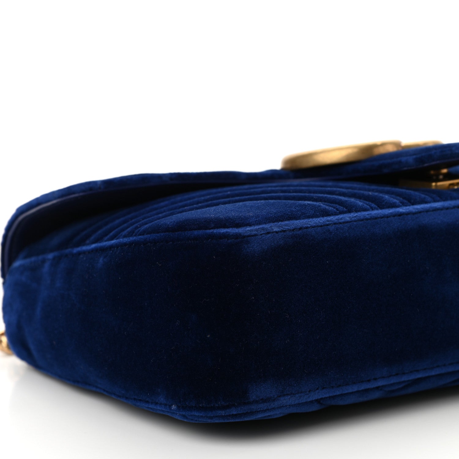 Gucci Velvet Matelasse Medium GG Marmont Shoulder Bag Cobalt Blue 8 of 12