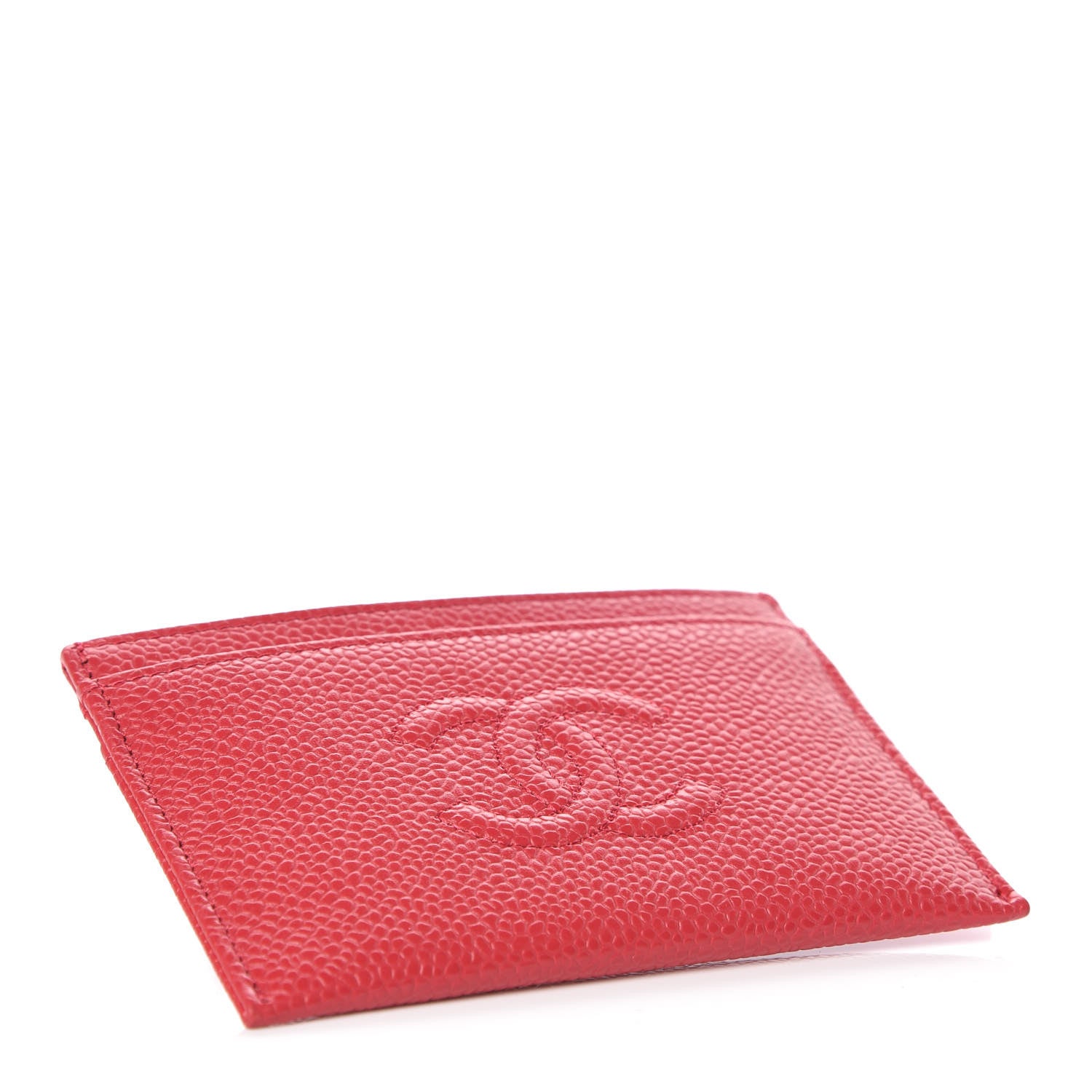 Chanel Caviar Timeless CC Card Holder Wallet Dark Red 4 of 9