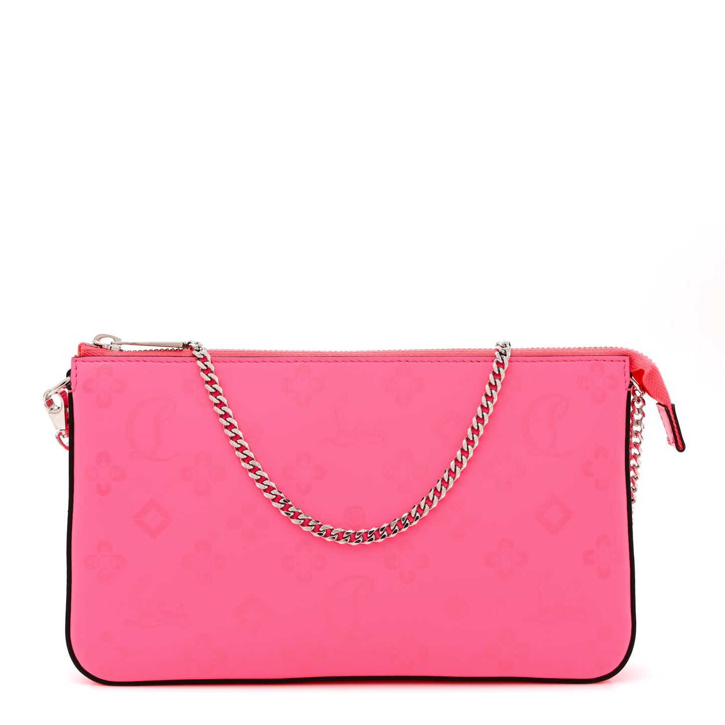 Calfskin Loubila Loubinthesky Chain Clutch Fluo Pink