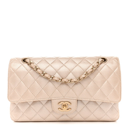 Chanel Pearly Caviar Quilted Medium Double Flap Light Beige 1 of 10