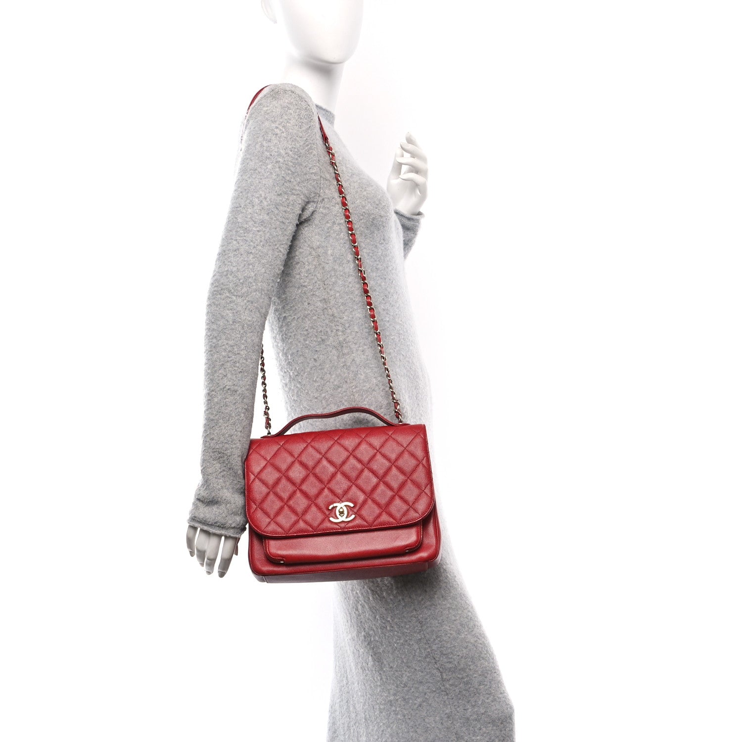 Chanel Caviar Quilted Large Business Affinity Flap Red 2 of 10