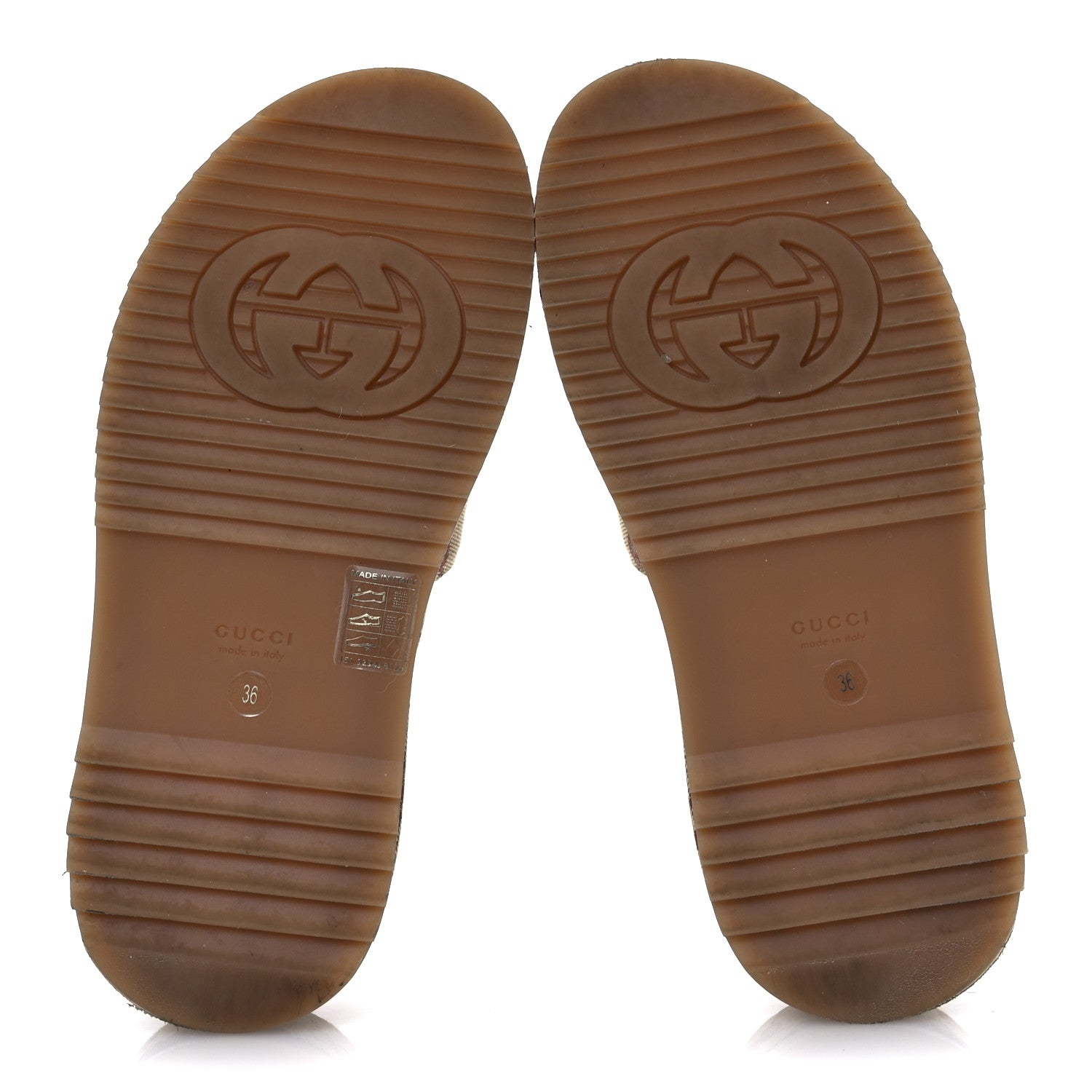 Gucci Canvas GG Monogram Angelina Platform Slide Sandals 36 Beige Ruggine 14 of 30