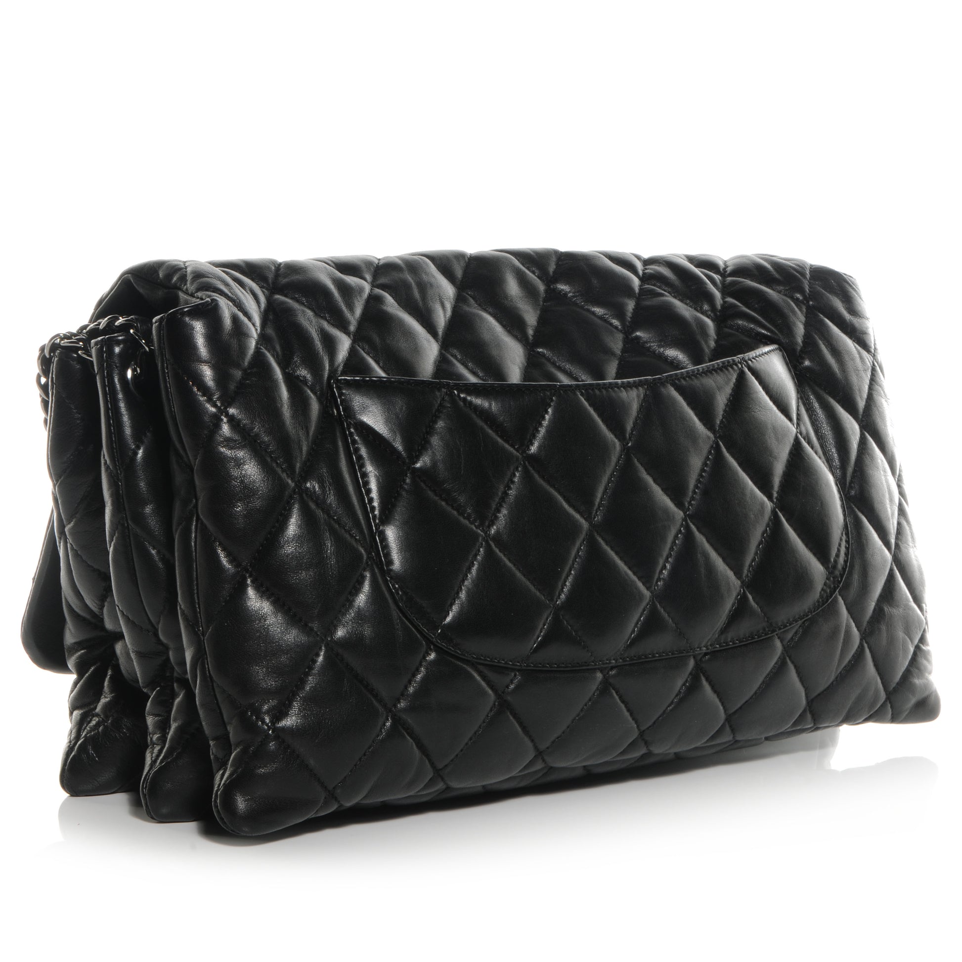 Chanel Lambskin Quilted Maxi 3 Flap Black 3 of 7