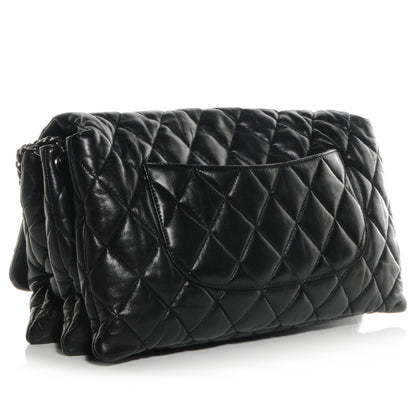 Chanel Lambskin Quilted Maxi 3 Flap Black 3 of 7