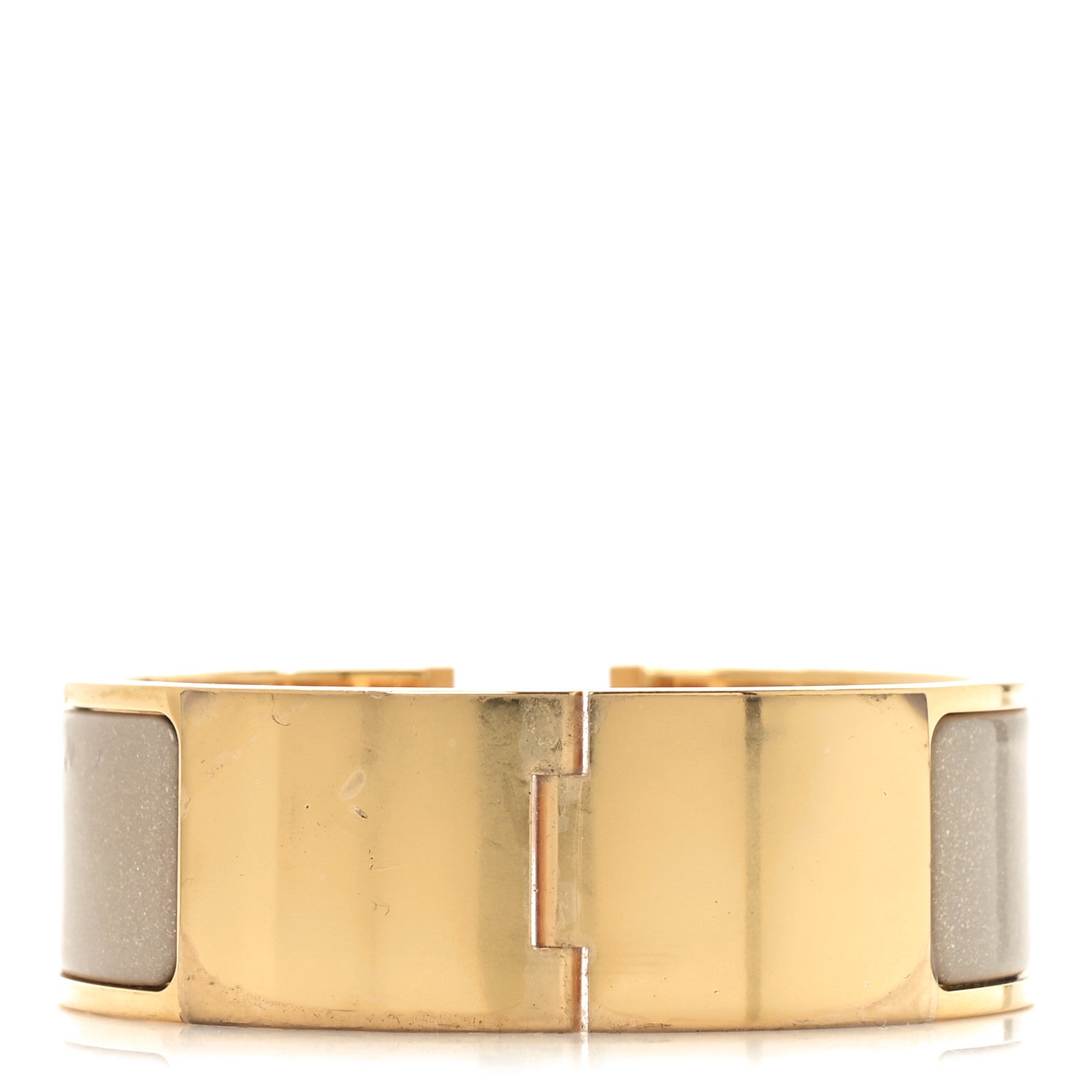 Hermes Enamel Glitter Wide Clic Clac H Bracelet PM  Marron Glace 3 of 5