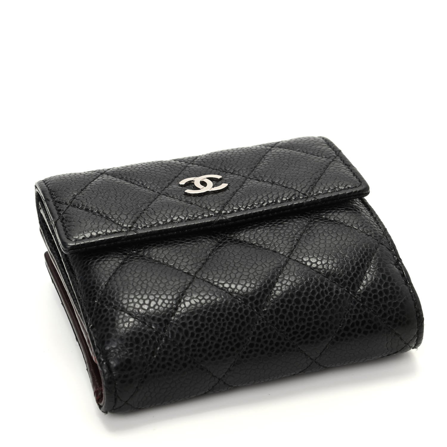 Chanel Caviar Quilted Compact French Flap Wallet Black 4 of 7