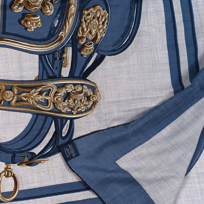 Hermes Silk Cashmere Brides De Gala Applique Pique Shawl 140 3 of 3