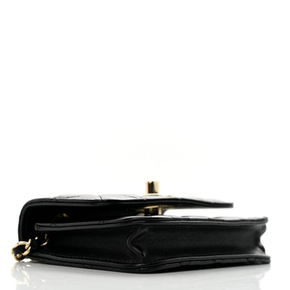Chanel Lambskin Quilted Trendy CC Card Holder On Chain Black 4 of 12