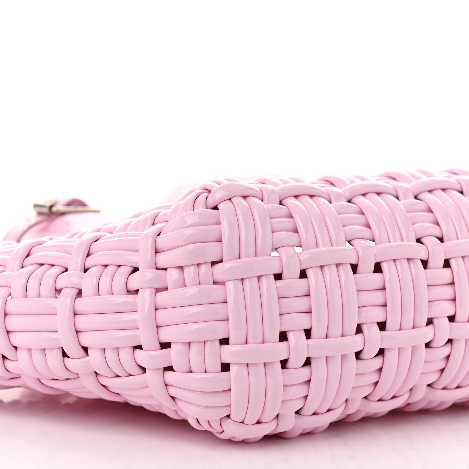 Balenciaga Faux Calfskin Braided Varnished XXS Bistro Basket Candy Pink 9 of 10